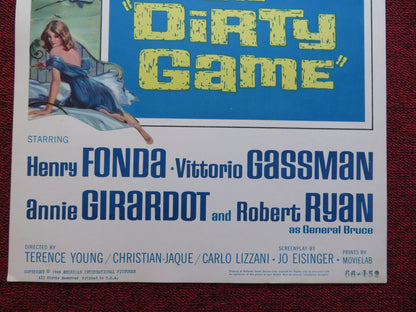 THE DIRTY GAME / The secret agents US INSERT (14"x 36") POSTER HENRY FONDA 1966