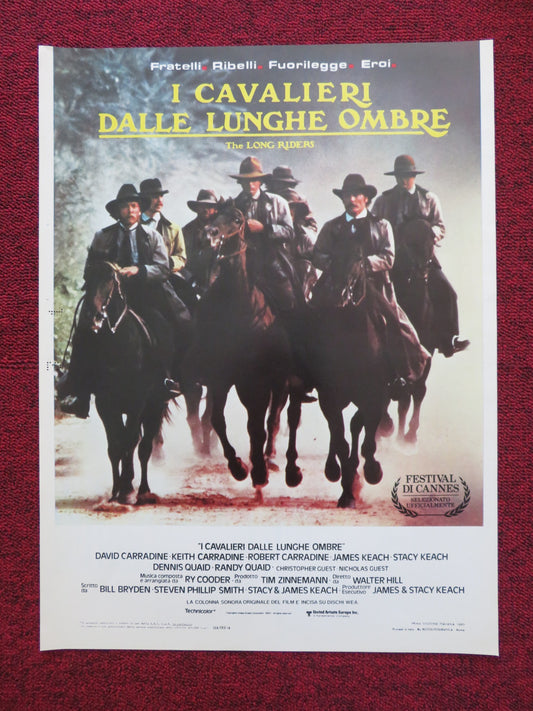 THE LONG RIDERS - A ITALIAN FOTOBUSTA POSTER DAVID CARRIDINE DENNIS QUAID 1980