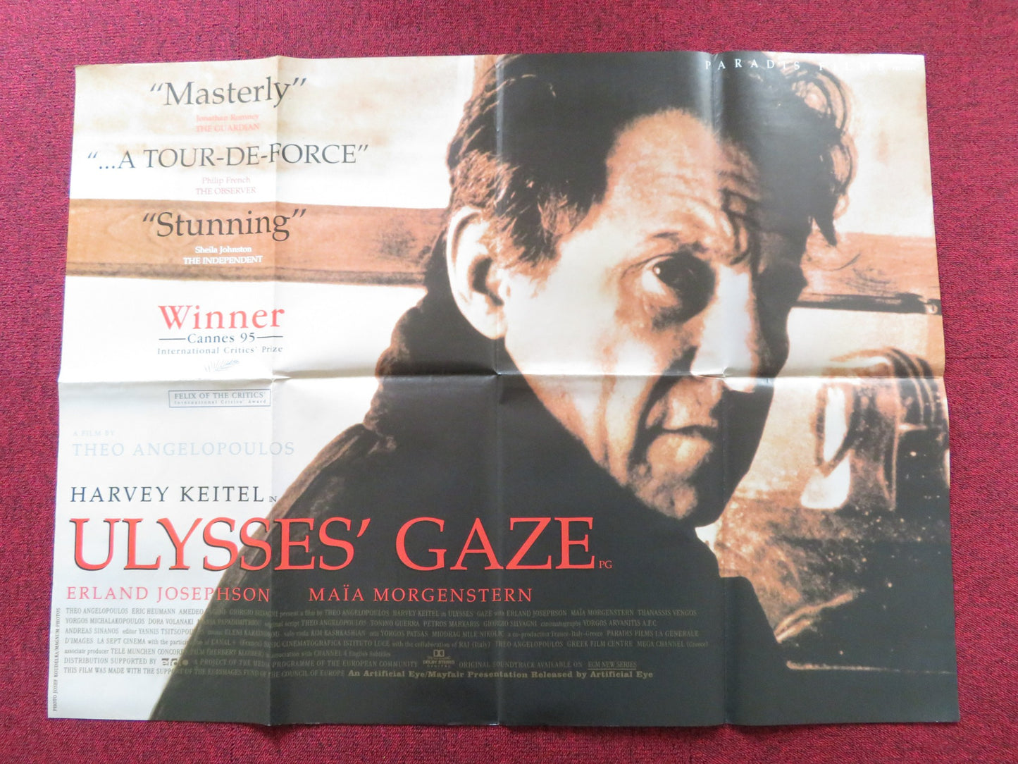 ULYSSES' GAZE UK QUAD POSTER FOLDED HARVEY KEITEL ERLAND JOSEPHSON 1995