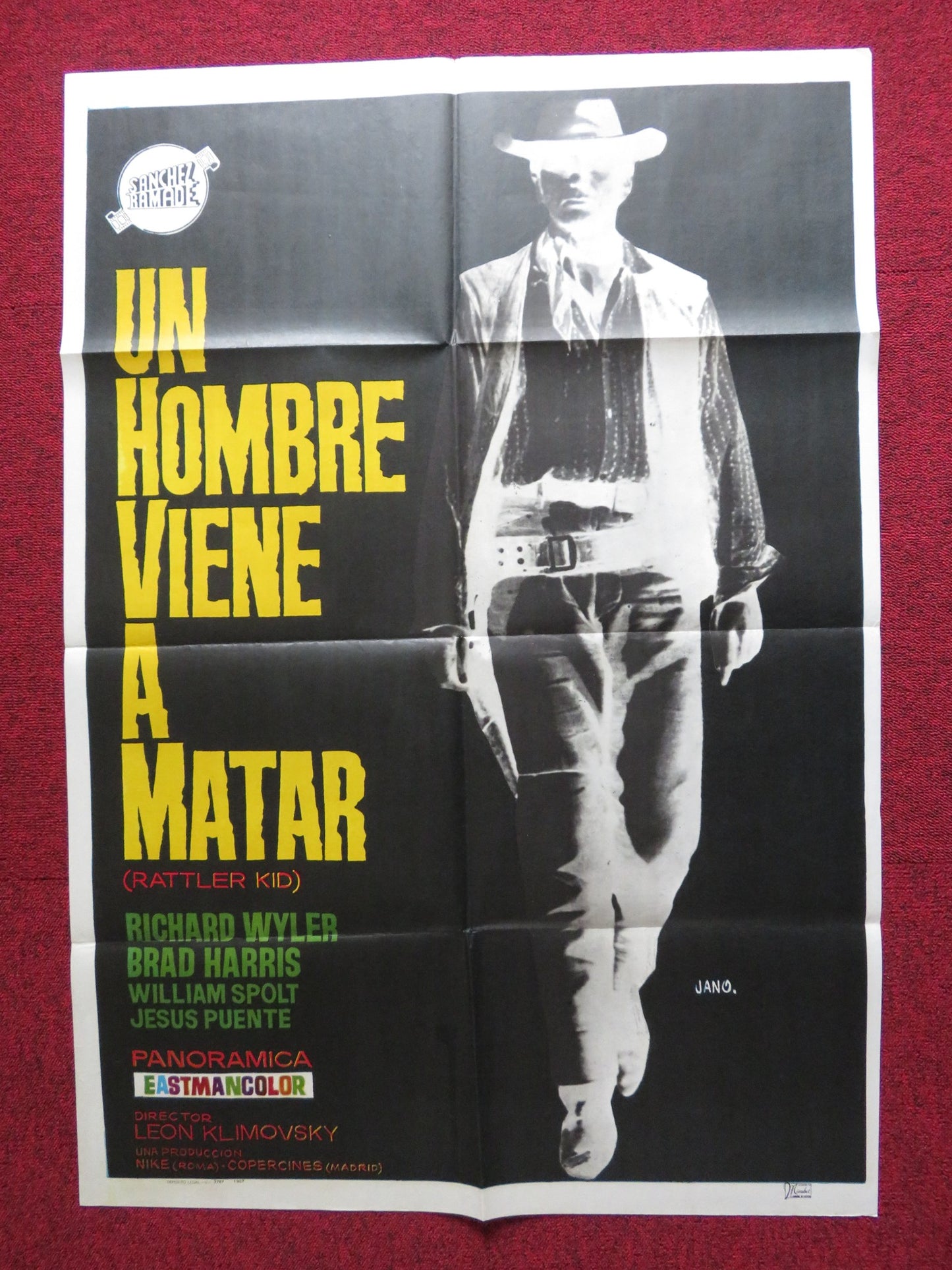 UN HOMBRE VIENE A MATAR ARGENTINIAN POSTER RICHARD STAPLEY BRAD HARRIS 1967