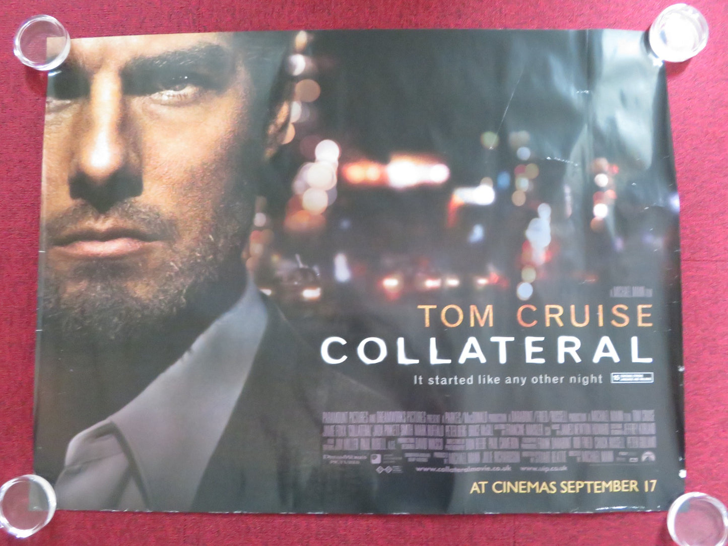 COLLATERAL UK QUAD (30"x 40") ROLLED POSTER TOM CRUISE JAMIE FOXX 2004