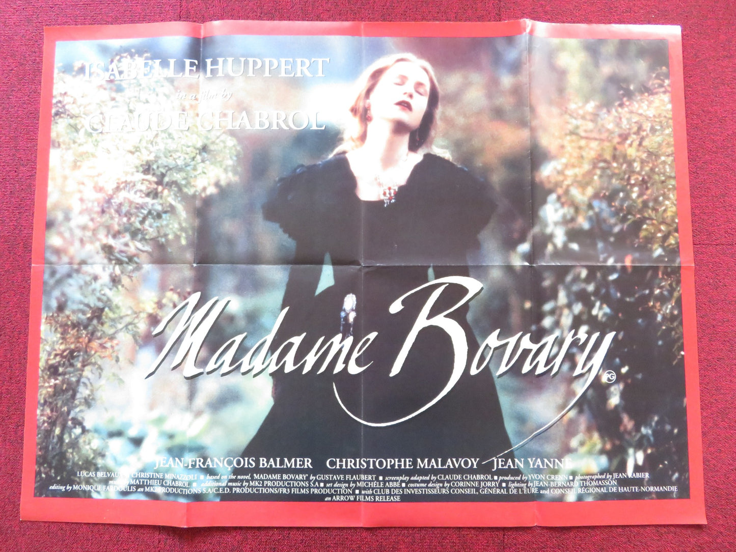 MADAME BOVARY UK QUAD POSTER FOLDED ISABELLE HUPPERT 1991