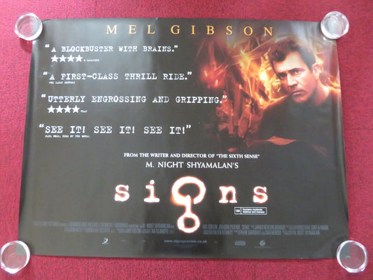 SIGNS - A UK QUAD (30"x 40") ROLLED POSTER MEL GIBSON JOAQUIN PHOENIX 2002