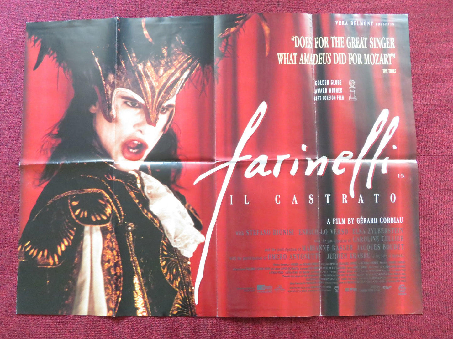 FARINELLI UK QUAD POSTER FOLDED STEFANO DIONISI 1994