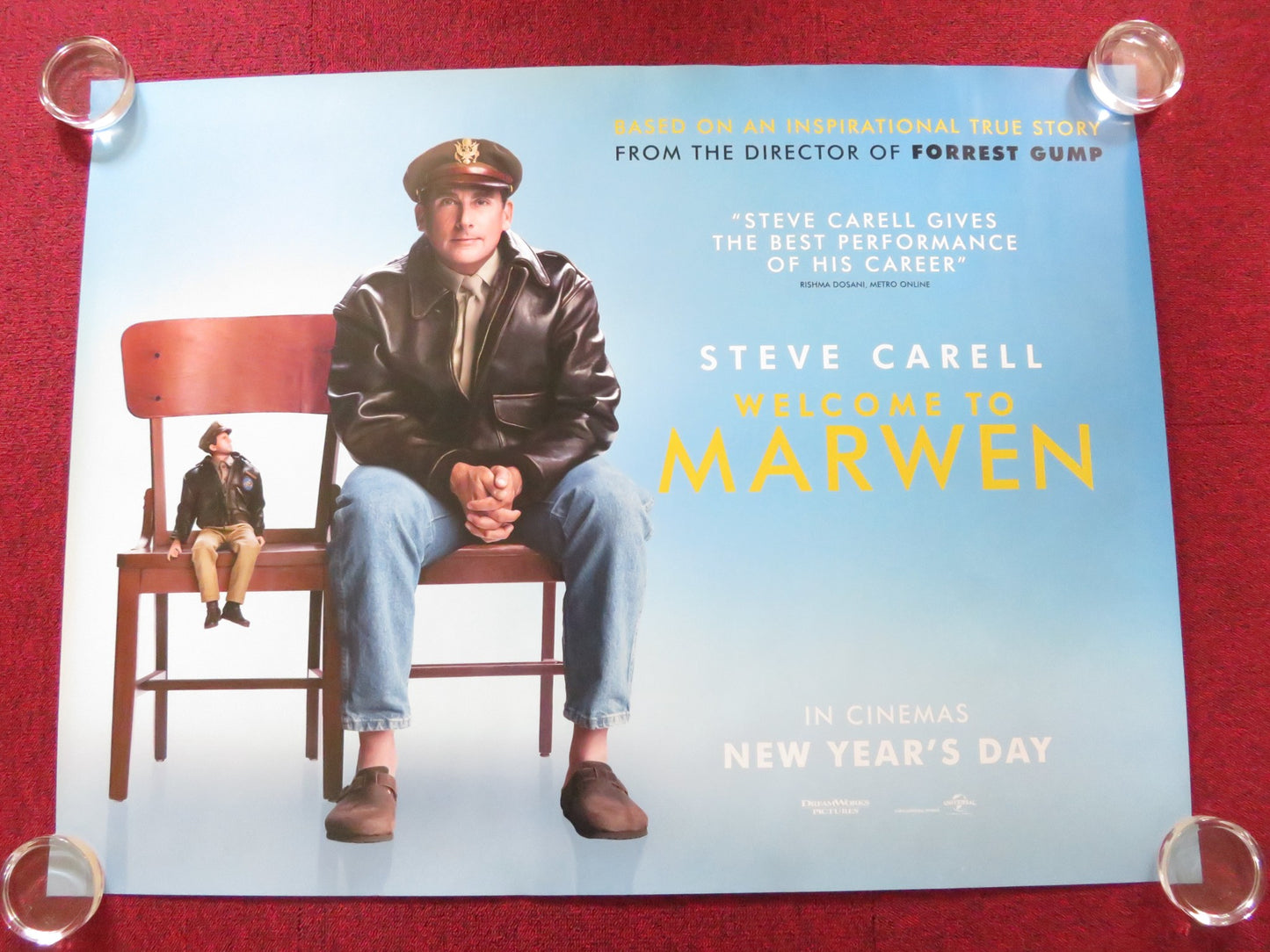 WELCOME TO MARWEN UK QUAD (30"x 40") ROLLED POSTER STEVE CARELL 2018