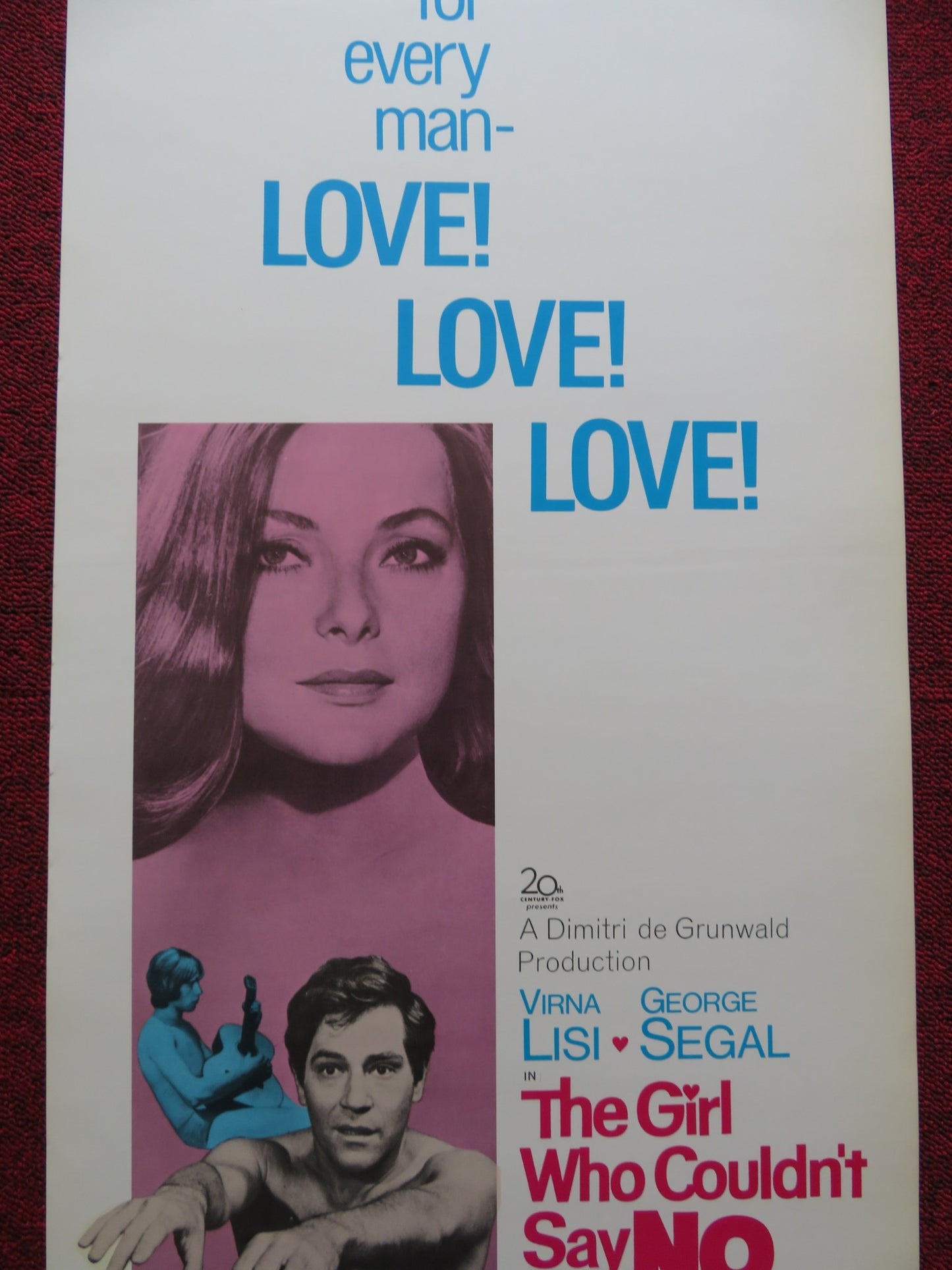 THE GIRL WHO COULDN'T SAY NO US INSERT (14"x 36") POSTER VIRNA LISI G. SEGAL '69