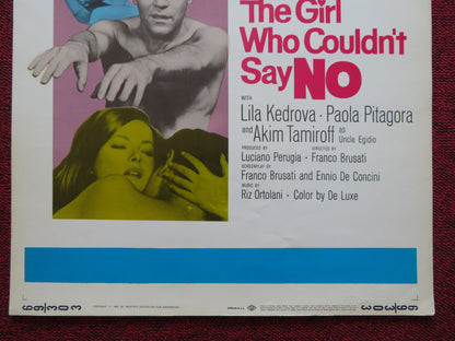 THE GIRL WHO COULDN'T SAY NO US INSERT (14"x 36") POSTER VIRNA LISI G. SEGAL '69