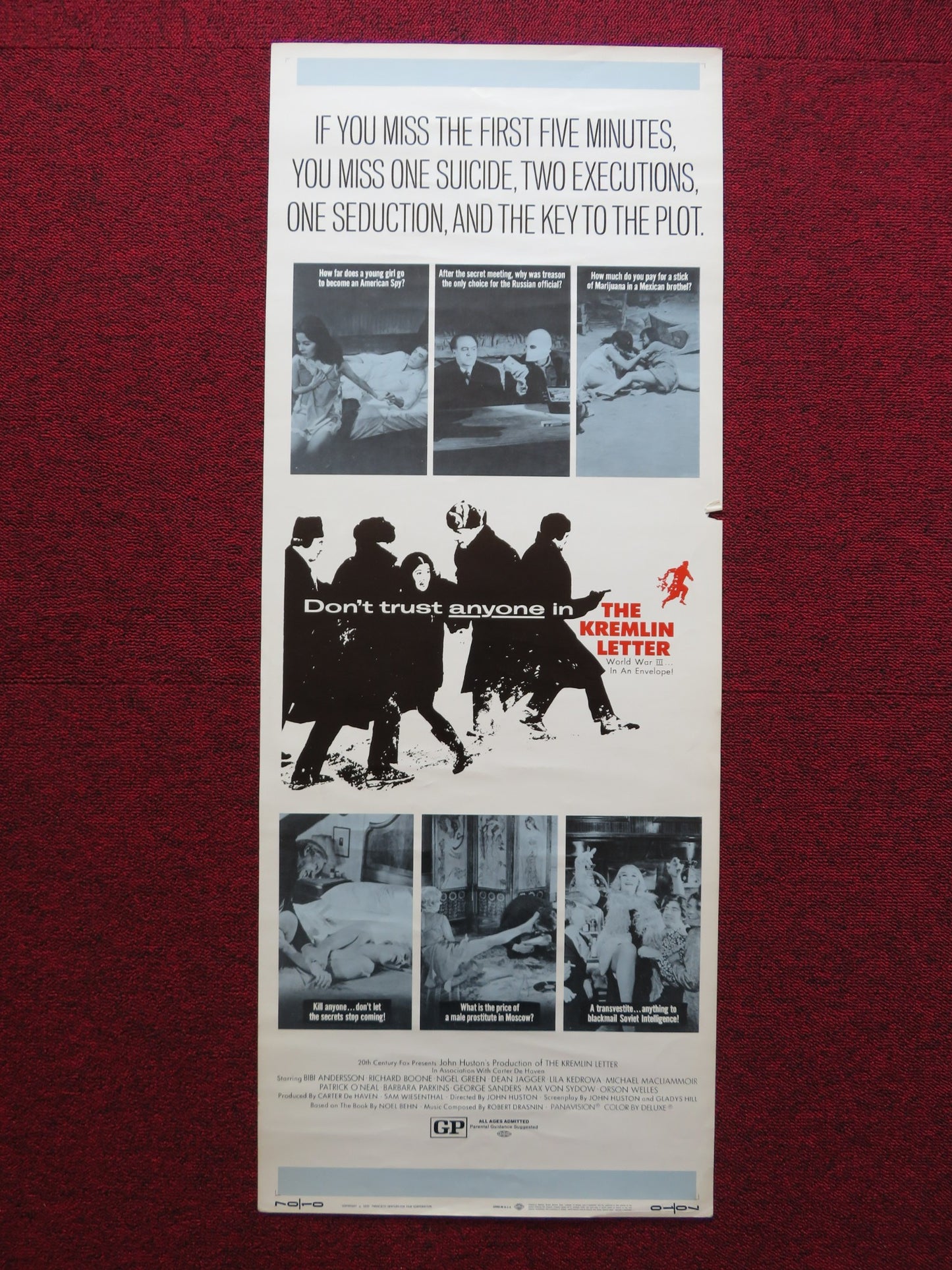 THE KREMLIN LETTER US INSERT (14"x 36") POSTER BIBI ANDERSSON RICHARD BOONE 1970