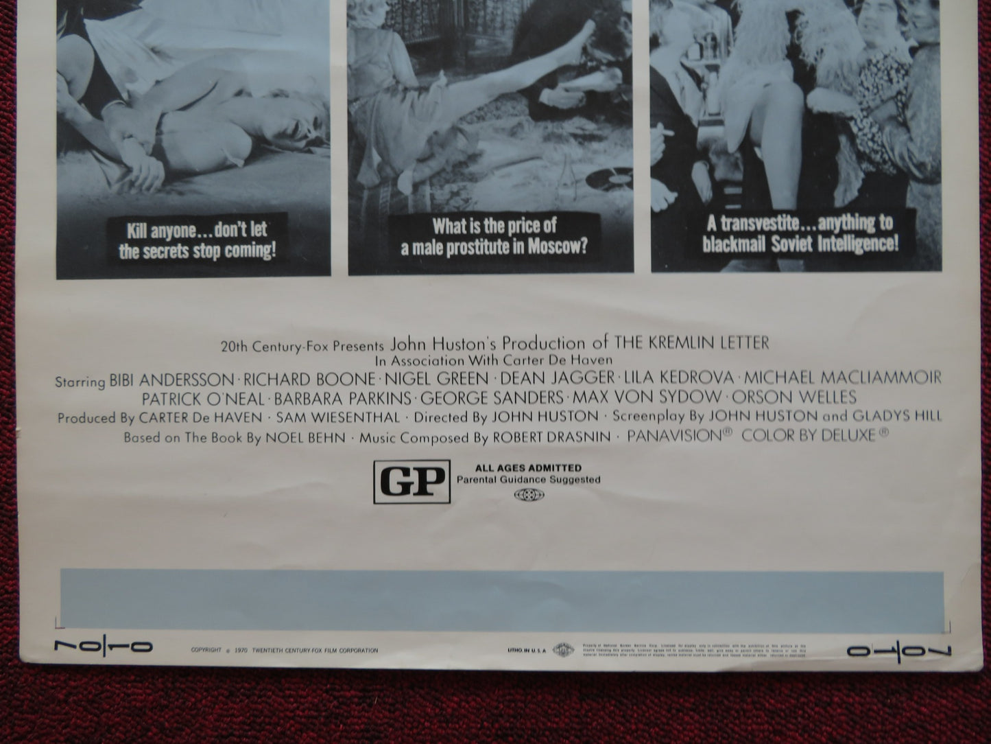 THE KREMLIN LETTER US INSERT (14"x 36") POSTER BIBI ANDERSSON RICHARD BOONE 1970