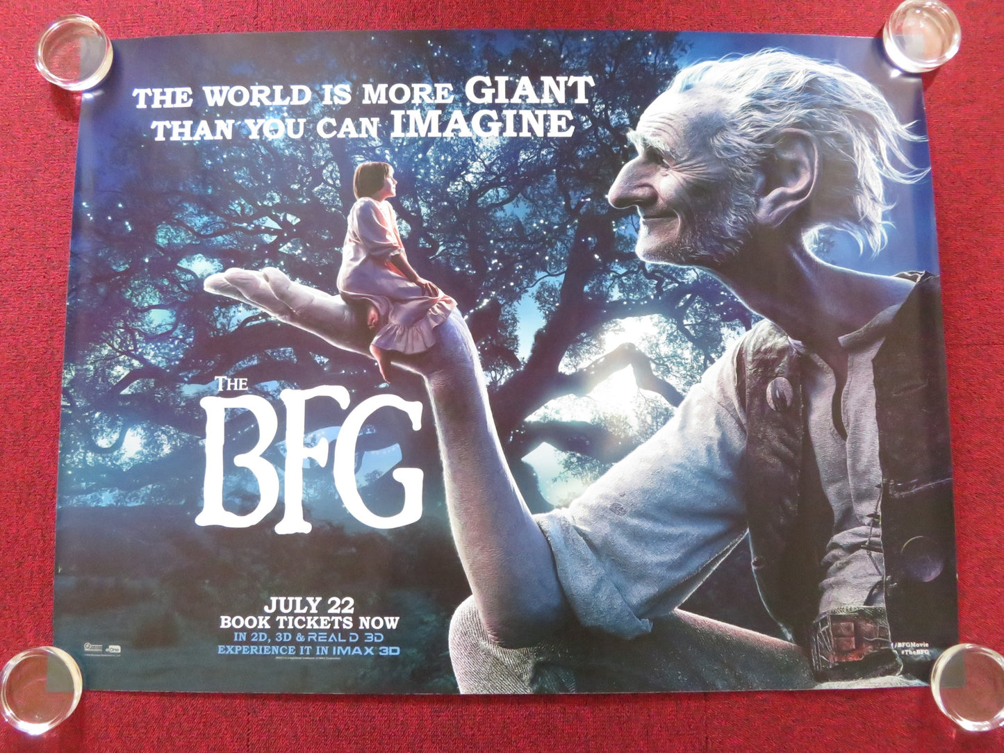 THE BFG UK QUAD (30"x 40") ROLLED POSTER MARK RYLANCE RUBY BARNHILL 2016