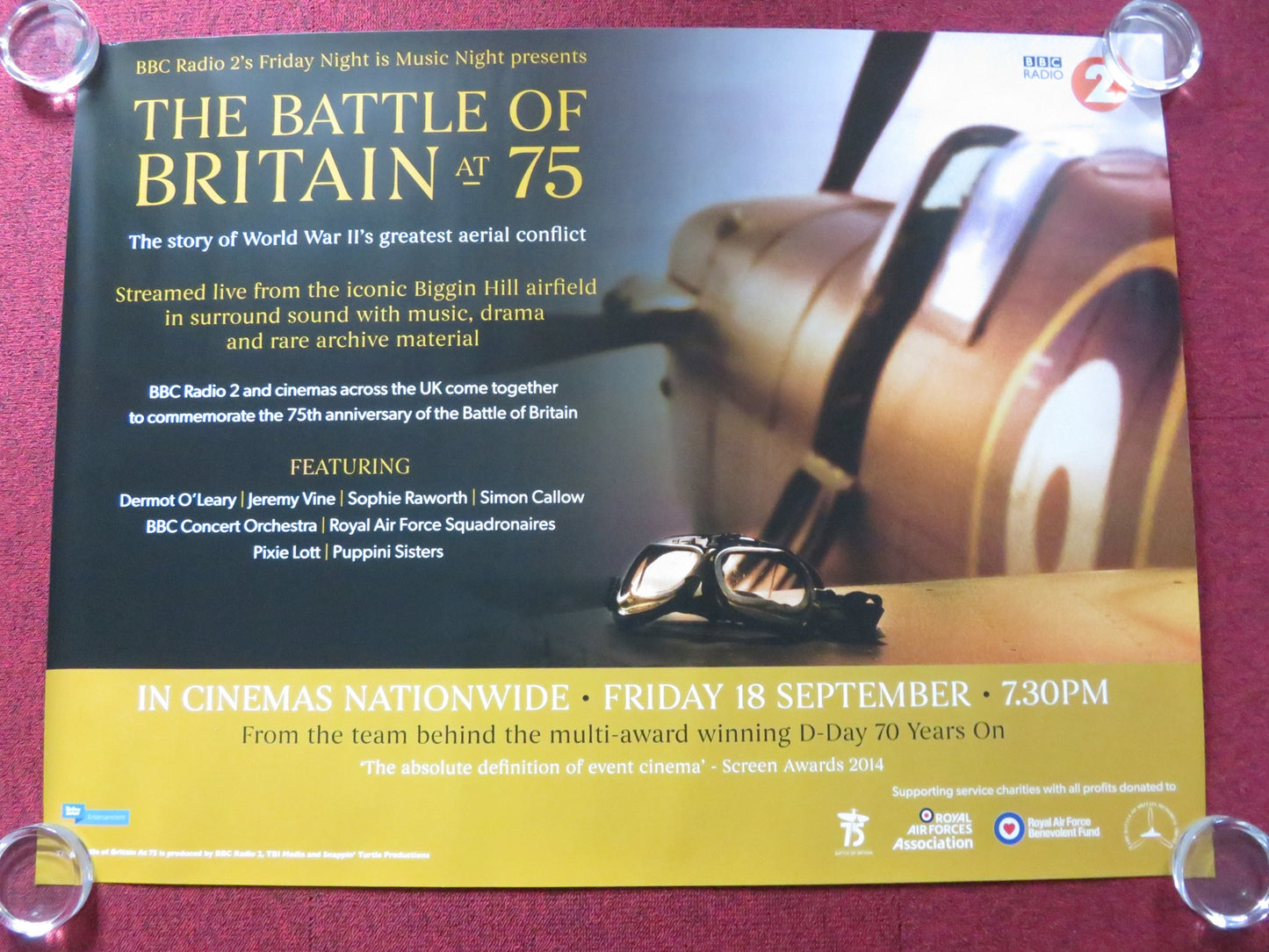 THE BATTLE OF BRITAIN AT 75 UK QUAD (30"x 40") ROLLED POSTER BBC RADIO 2