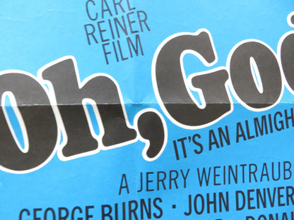 OH, GOD! UK QUAD POSTER FOLDED GEORGE BURNS JOHN DENVER 1977