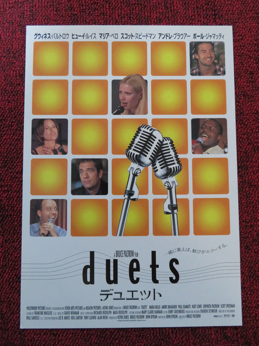 DUETS JAPANESE CHIRASHI (B5) POSTER GWYNETH PALTROW PAUL GIAMATTI 2000