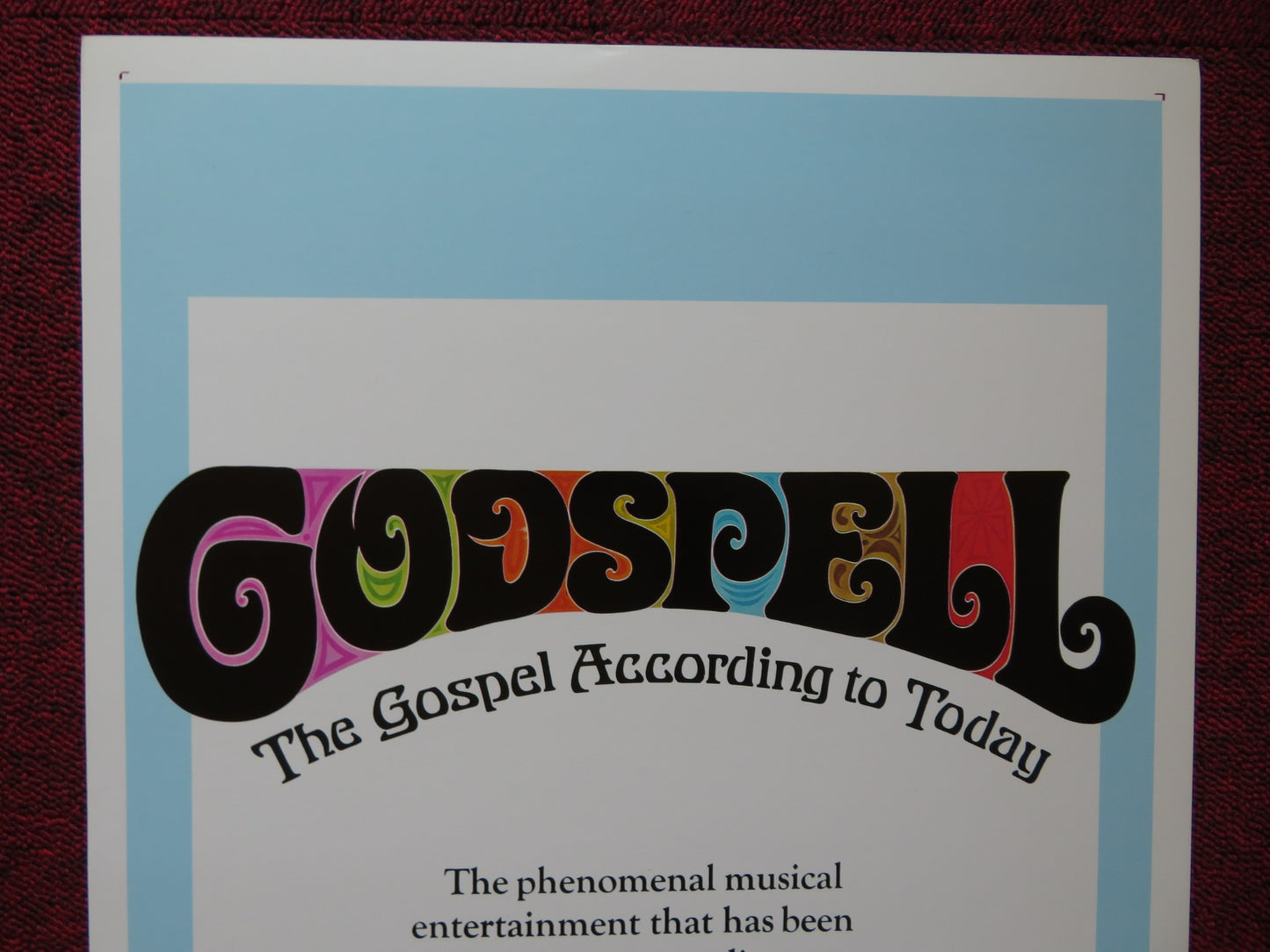 GODSPELL US INSERT (14"x 36") POSTER VICTOR GARBER KATIE HANLEY 1973