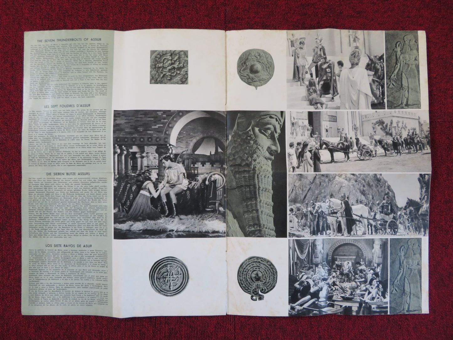 WAR GODS OF BABYLON -ITALIAN FOLDED PRESSBOOK UNCUT GLOBE FILMS HOWARD DUFF 1962