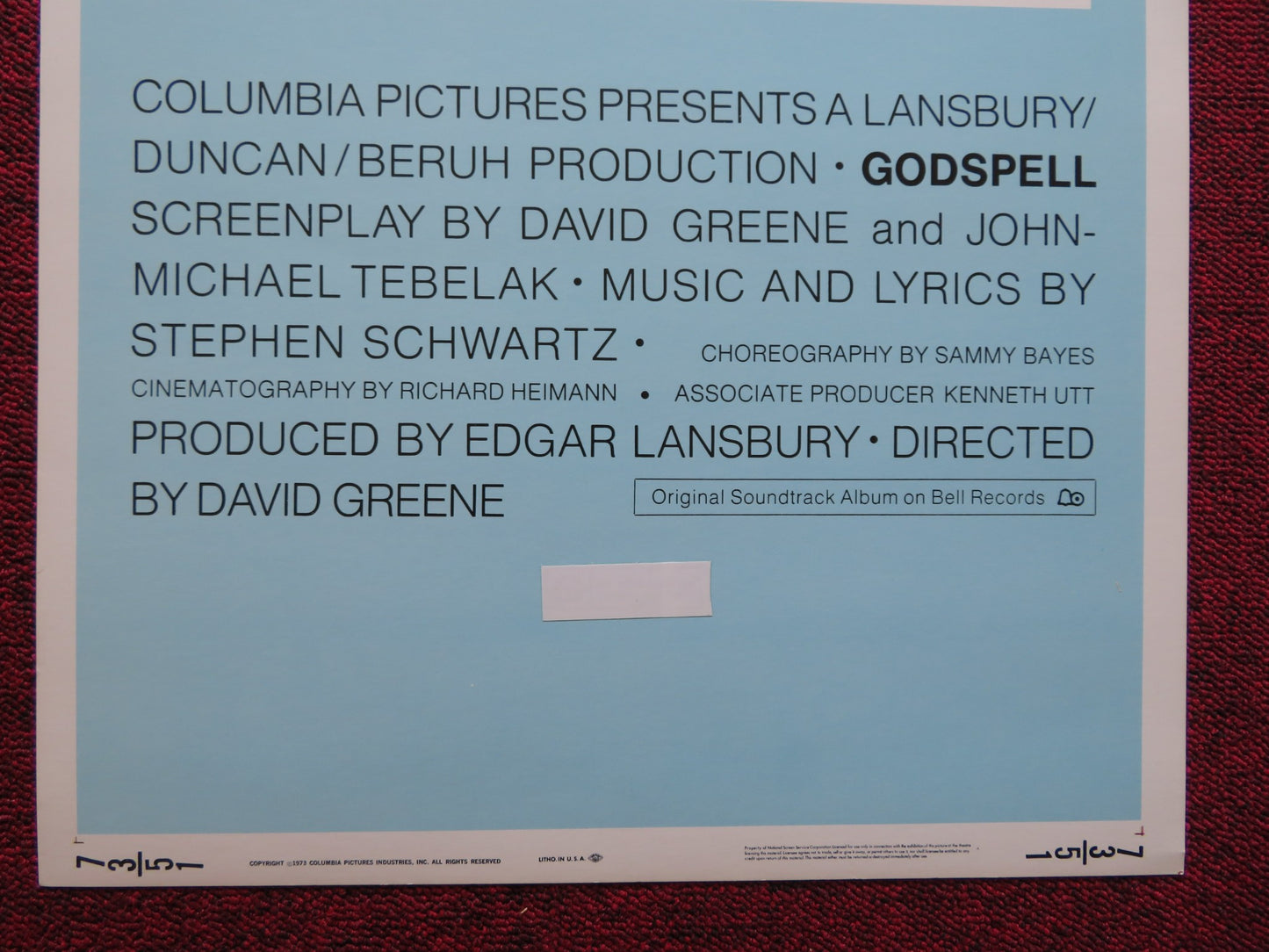 GODSPELL US INSERT (14"x 36") POSTER VICTOR GARBER KATIE HANLEY 1973