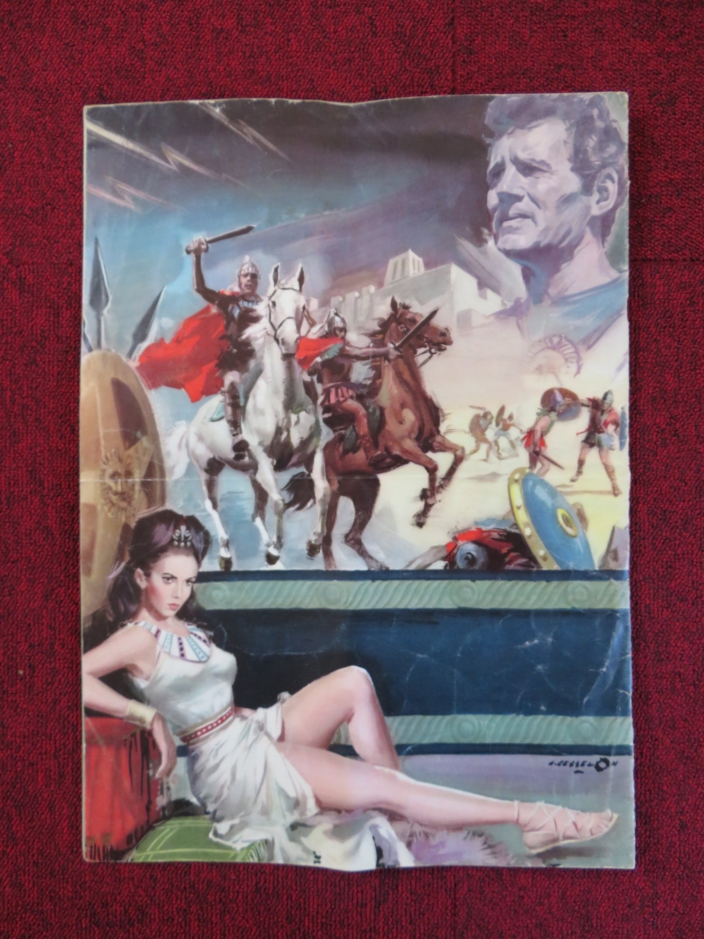 WAR GODS OF BABYLON -ITALIAN FOLDED PRESSBOOK UNCUT GLOBE FILMS HOWARD DUFF 1962