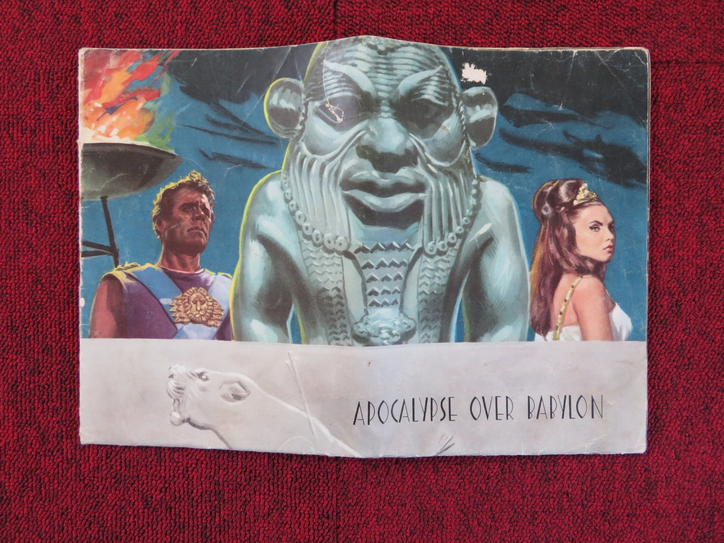 WAR GODS OF BABYLON -ITALIAN FOLDED PRESSBOOK UNCUT GLOBE FILMS HOWARD DUFF 1962