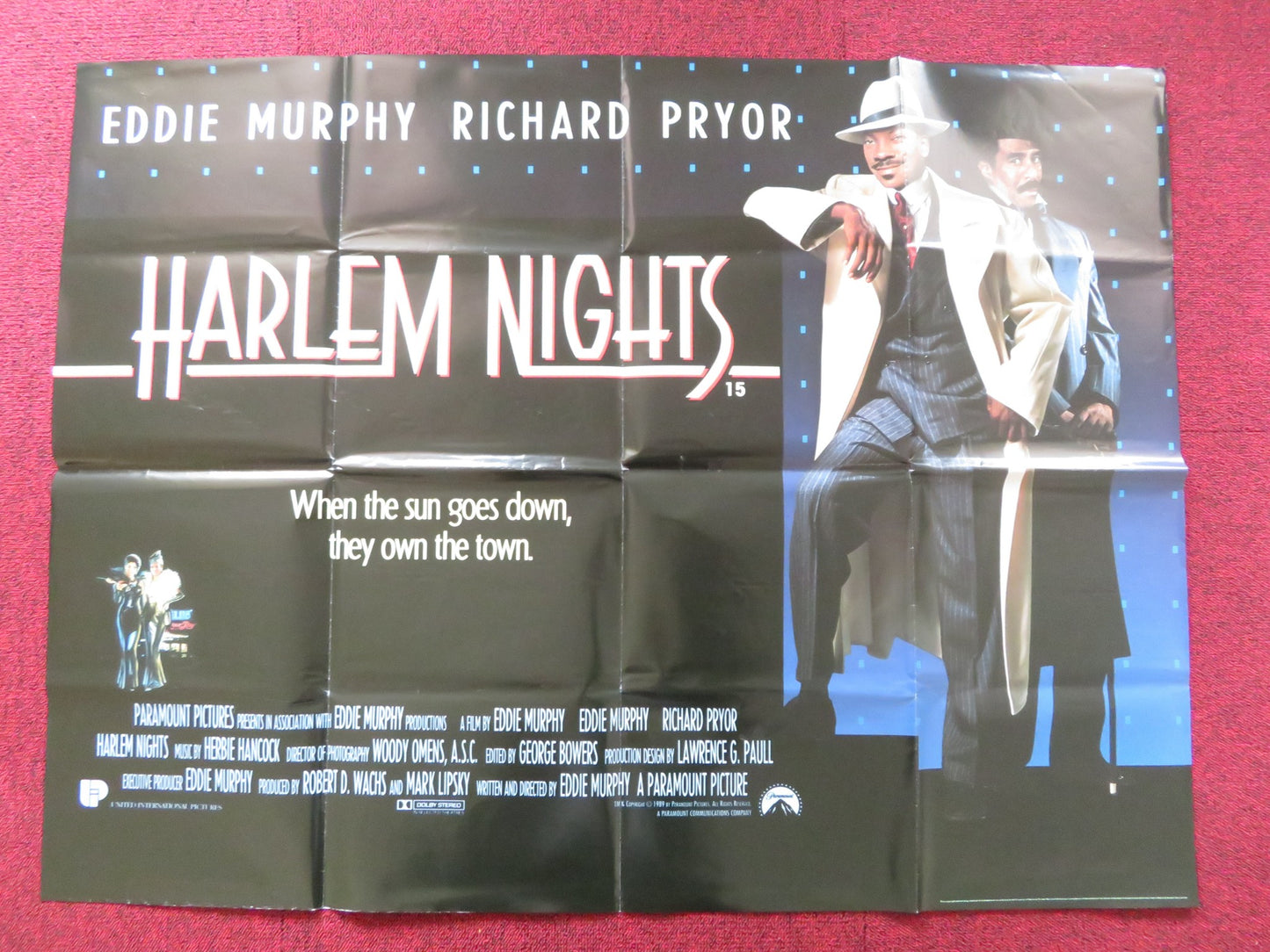 HARLEM NIGHTS UK QUAD POSTER FOLDED EDDIE MURPHY RICHARD PRYOR 1989