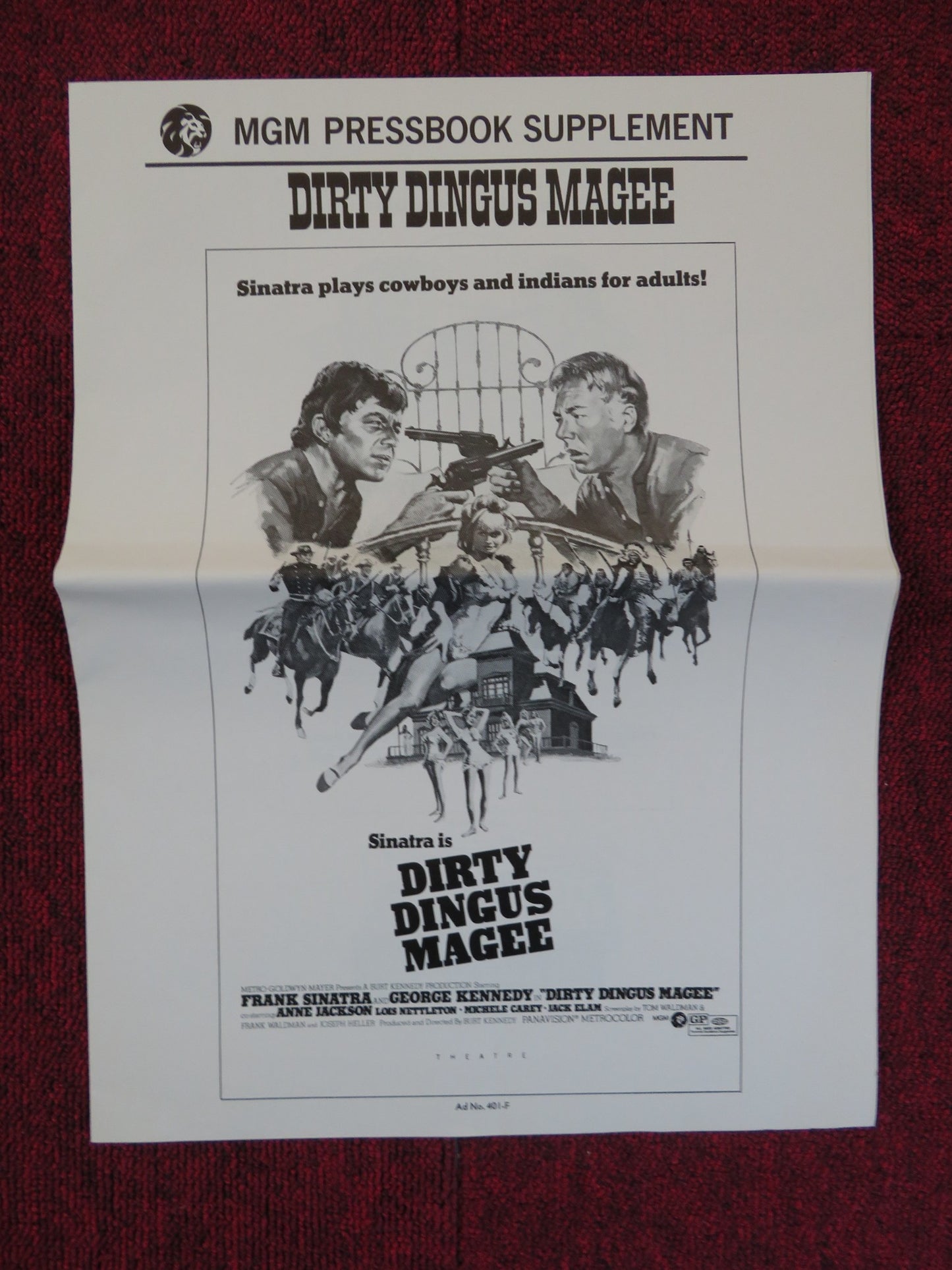 DIRTY DINGUS MAGEE -  FOLDED PRESSBOOK + EXTRAS UNCUT MGM FRANK SINATRA 1970