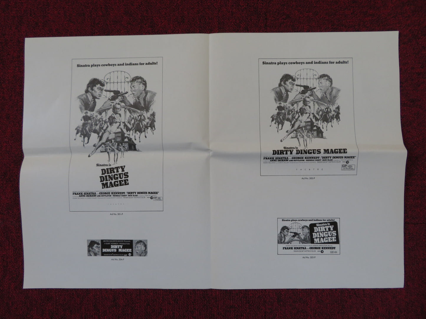 DIRTY DINGUS MAGEE -  FOLDED PRESSBOOK + EXTRAS UNCUT MGM FRANK SINATRA 1970