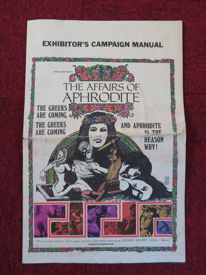 THE AFFAIRS OF APHRODITE - FOLDED PRESSBOOK UNCUT CANYON FILMS A. MAYNARD 1970