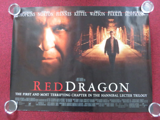 RED DRAGON - A UK QUAD ROLLED POSTER ANTHONY HOPKINS EDWARD NORTON 2002