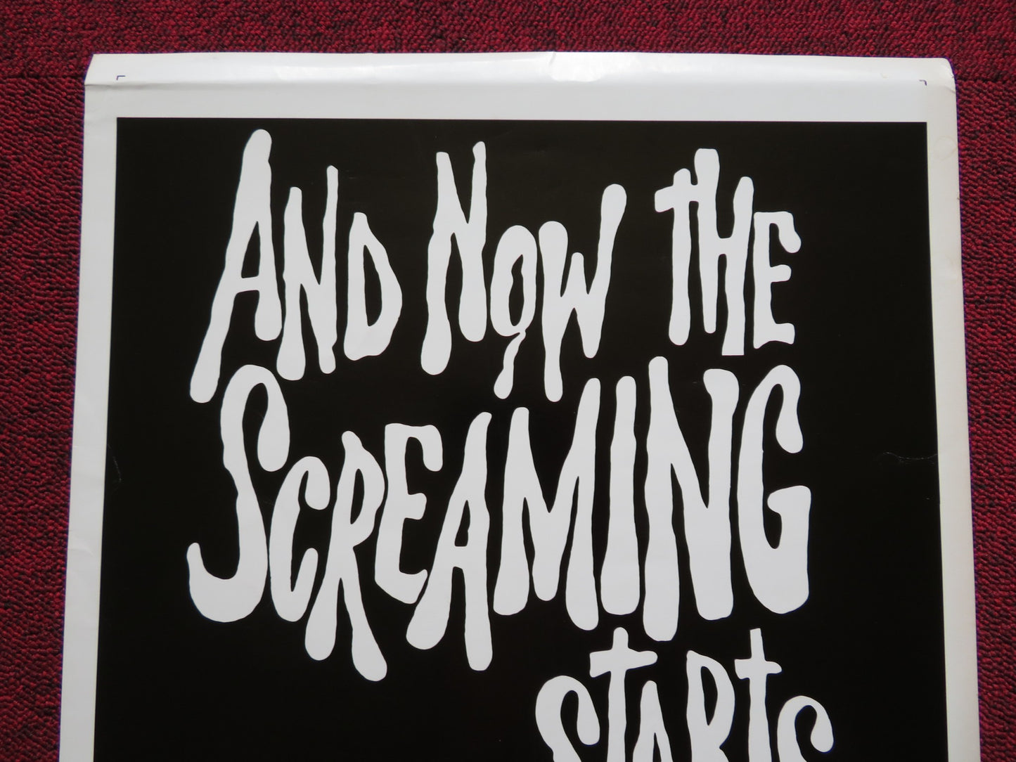 AND NOW THE SCREAMING STARTS  US INSERT (14"x 36") POSTER PETER CUSHING 1973