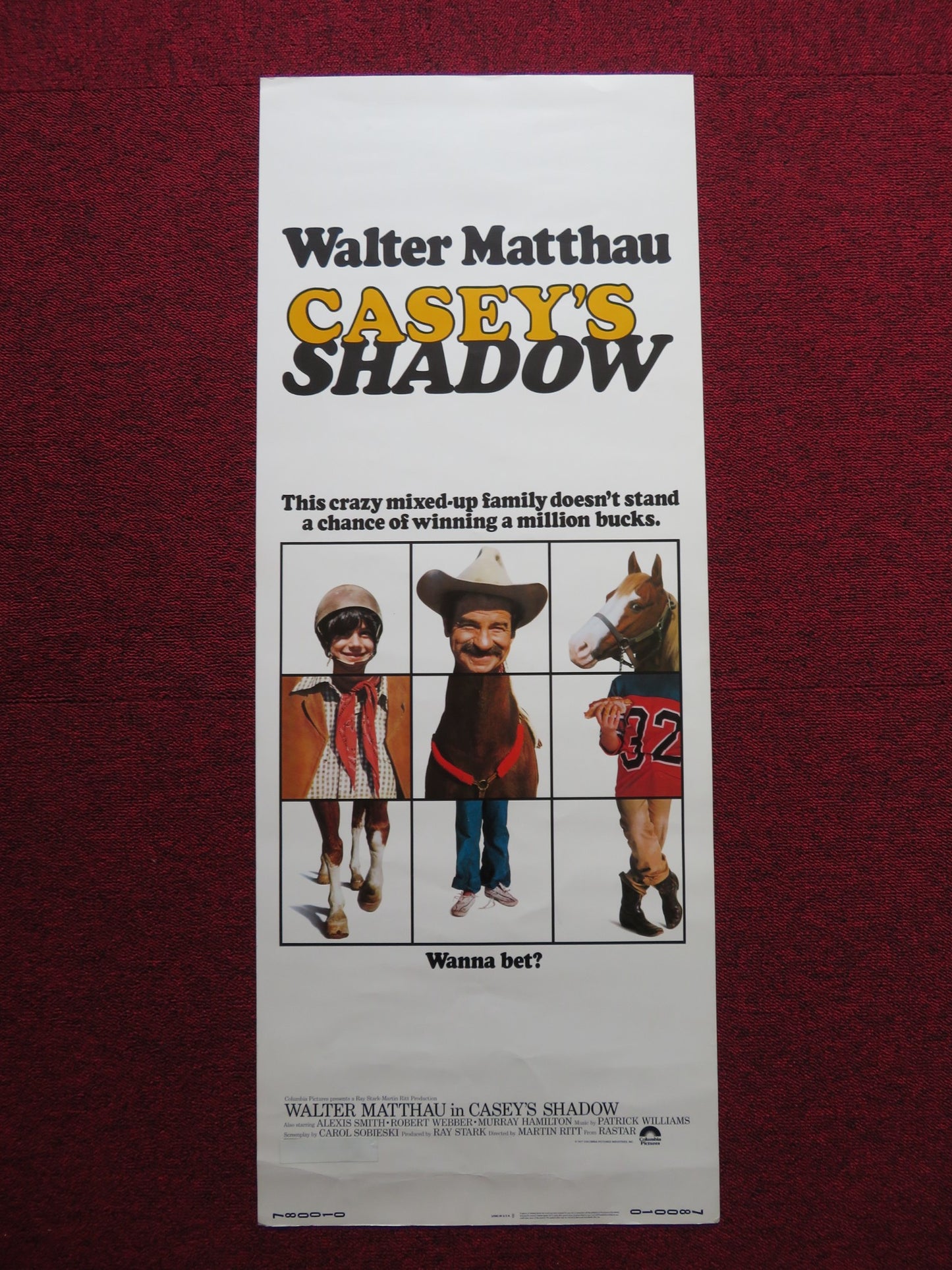 CASEY'S SHADOW US INSERT (14"x 36") POSTER WALTER MATTHAU 1978