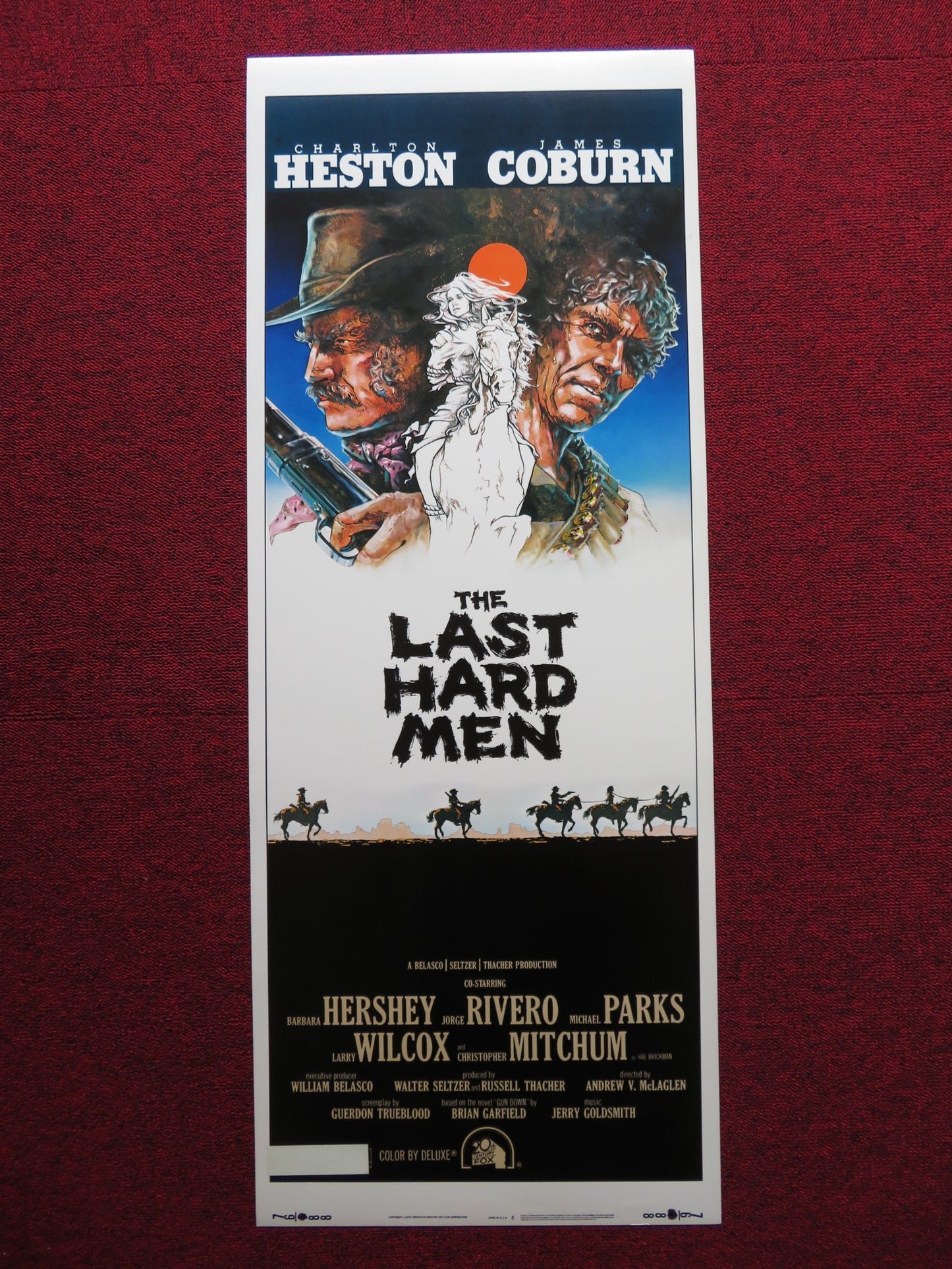 THE LAST HARD MEN US INSERT (14"x 36") POSTER CHARLTON HESTON JAMES COBURN 1976