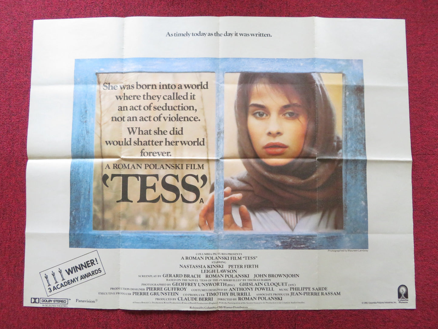 TESS UK QUAD POSTER FOLDED NASTASSIA KINSKI PETER FIRTH 1981