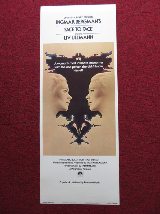 FACE TO FACE US INSERT (14"x 36") POSTER LIV ULLMANN 1976