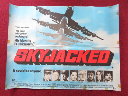 SKYJACKED UK QUAD POSTER FOLDED CHARLTON HESTON  YVETTE MIMIEUX 1975