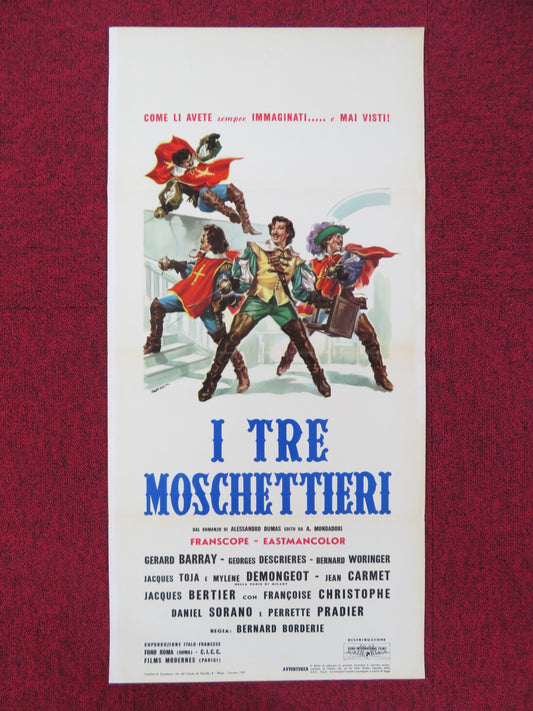 THE THREE MUSKETEERS ITALIAN LOCANDINA POSTER GERARD BARRAY G. DESCRIERES 1962