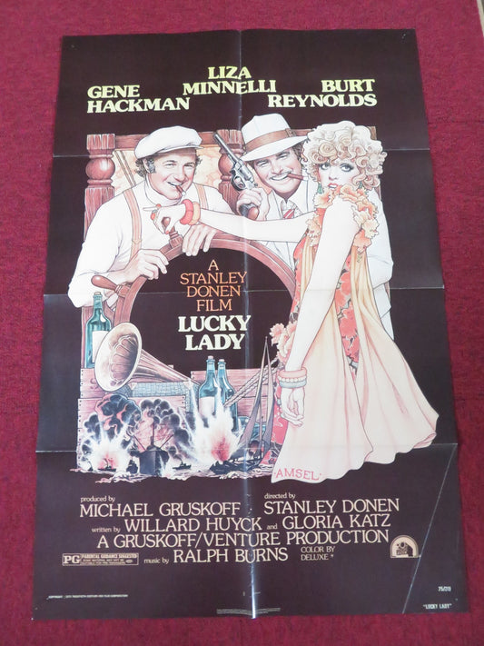 LUCKY LADY FOLDED US ONE SHEET POSTER GENE HACKMAN LIZA MINNELLI 1975