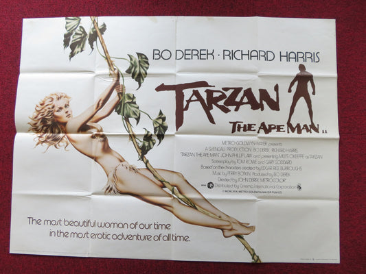 TARZAN THE APE MAN UK QUAD POSTER FOLDED BO DEREK RICHARD HARRIS 1981