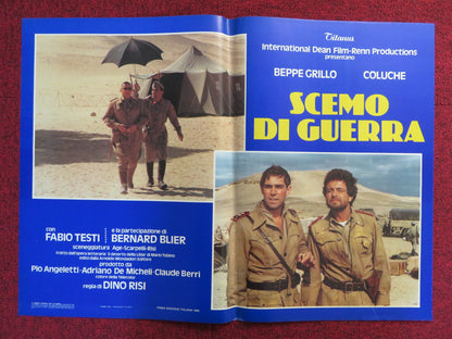 SCEMO DI GUERRA - C ITALIAN FOTOBUSTA POSTER BEPPE GRILLO COLUCHE 1985