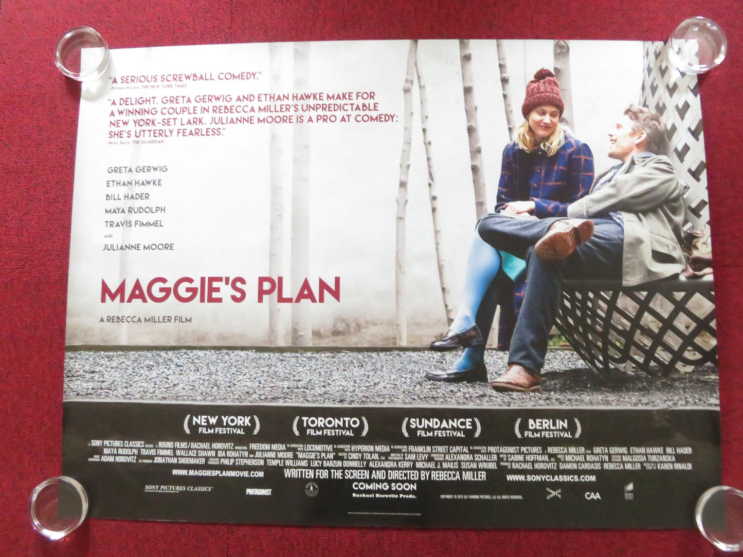 MAGGIE'S PLAN UK QUAD ROLLED POSTER GRETA GERTWIG BILL HADER 2015