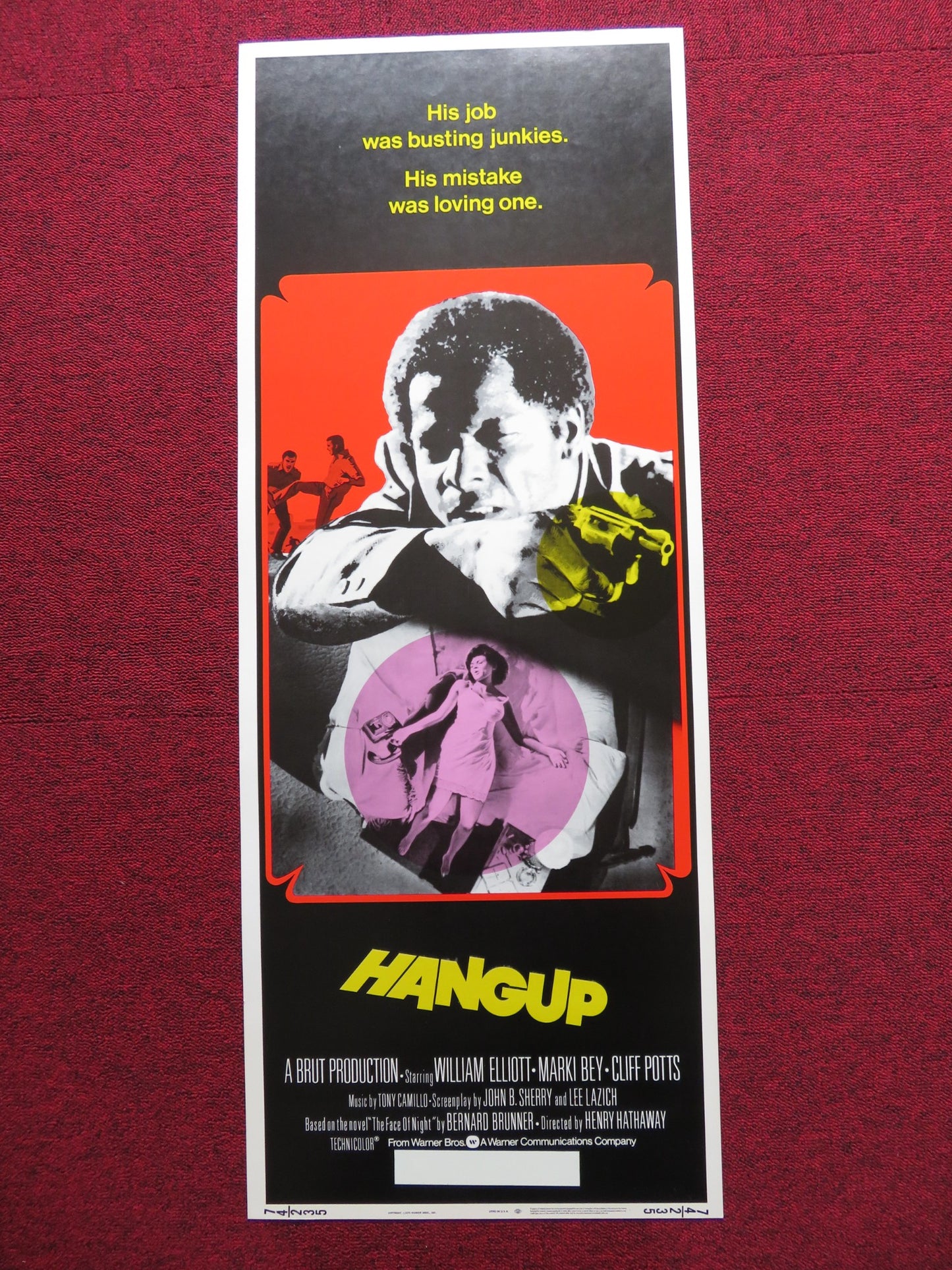 HANGUP US INSERT (14"x 36") POSTER WILLIAM ELLIOTT MARKI BEY 1974