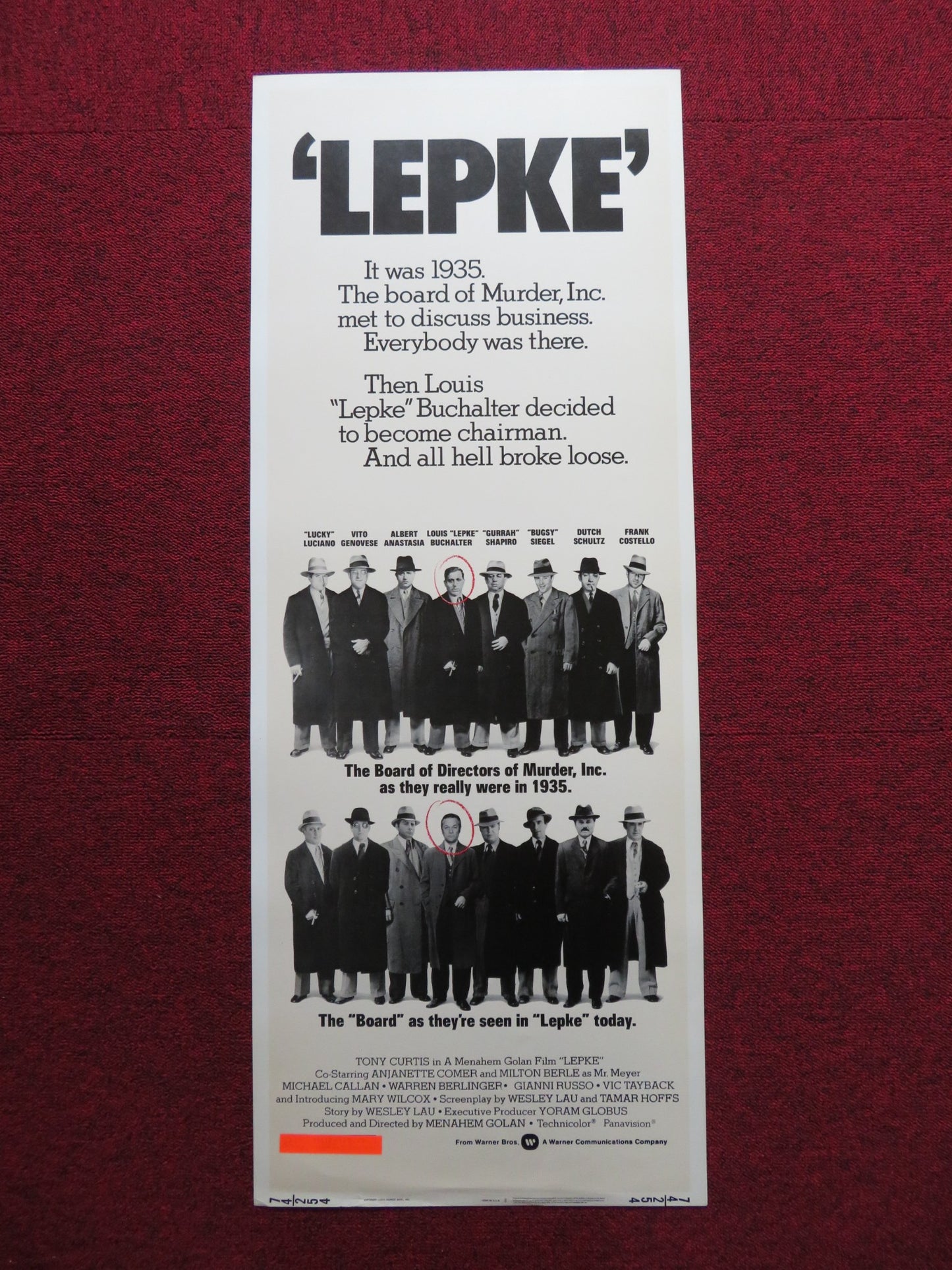 LEPKE US INSERT (14"x 36") POSTER TONY CURTIS ANJANETTE COMER 1974