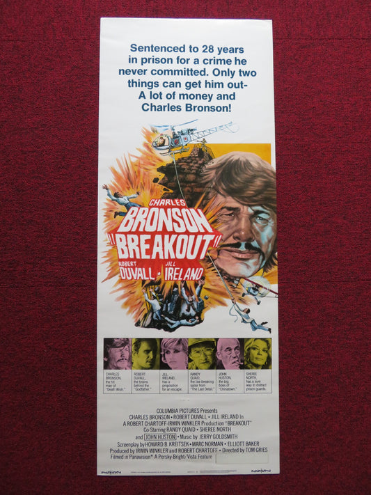 BREAKOUT US INSERT (14"x 36") POSTER CHARLES BRONSON JILL IRELAND 1975