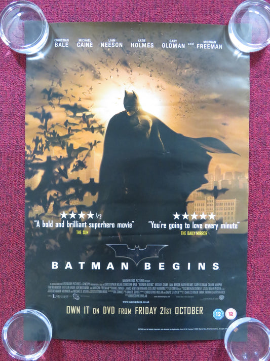 BATMAN BEGINS DVD VIDEO POSTER CHRISTIAN BALE MICHAEL CAINE 2005