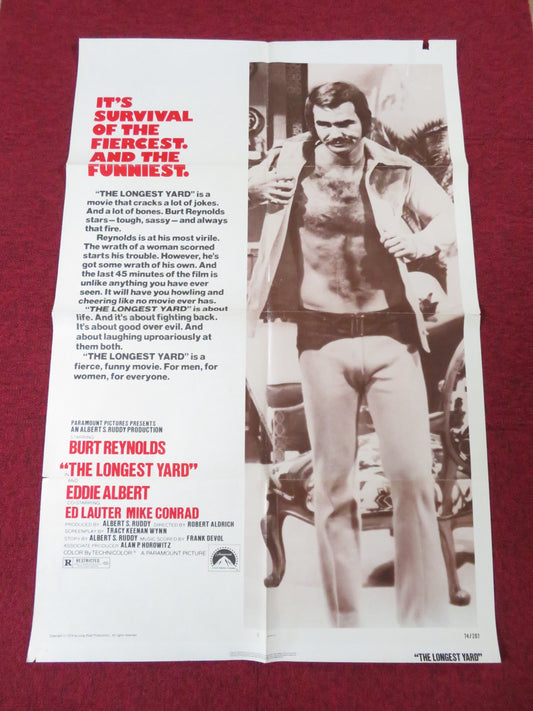 THE LONGEST YARD FOLDED US ONE SHEET POSTER BURT REYNOLDS EDDIE ALBERT 1974