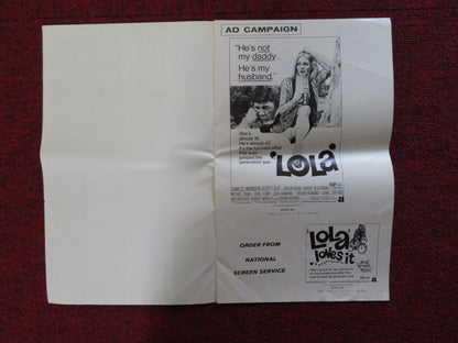 LOLA / LONDON AFFAIR - PRESSBOOK UNCUT AMERICAN INT. CHARLES BRONSON 1970