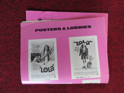 LOLA / LONDON AFFAIR - PRESSBOOK UNCUT AMERICAN INT. CHARLES BRONSON 1970