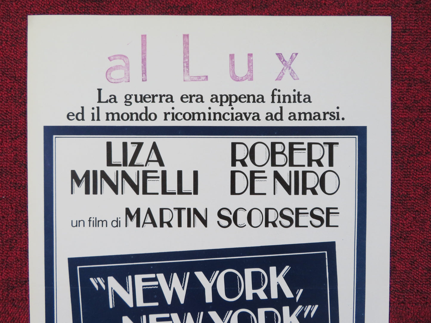 NEW YORK, NEW YORK ITALIAN LOCANDINA POSTER LIZA MINNELLI ROBERT DE NIRO 1977