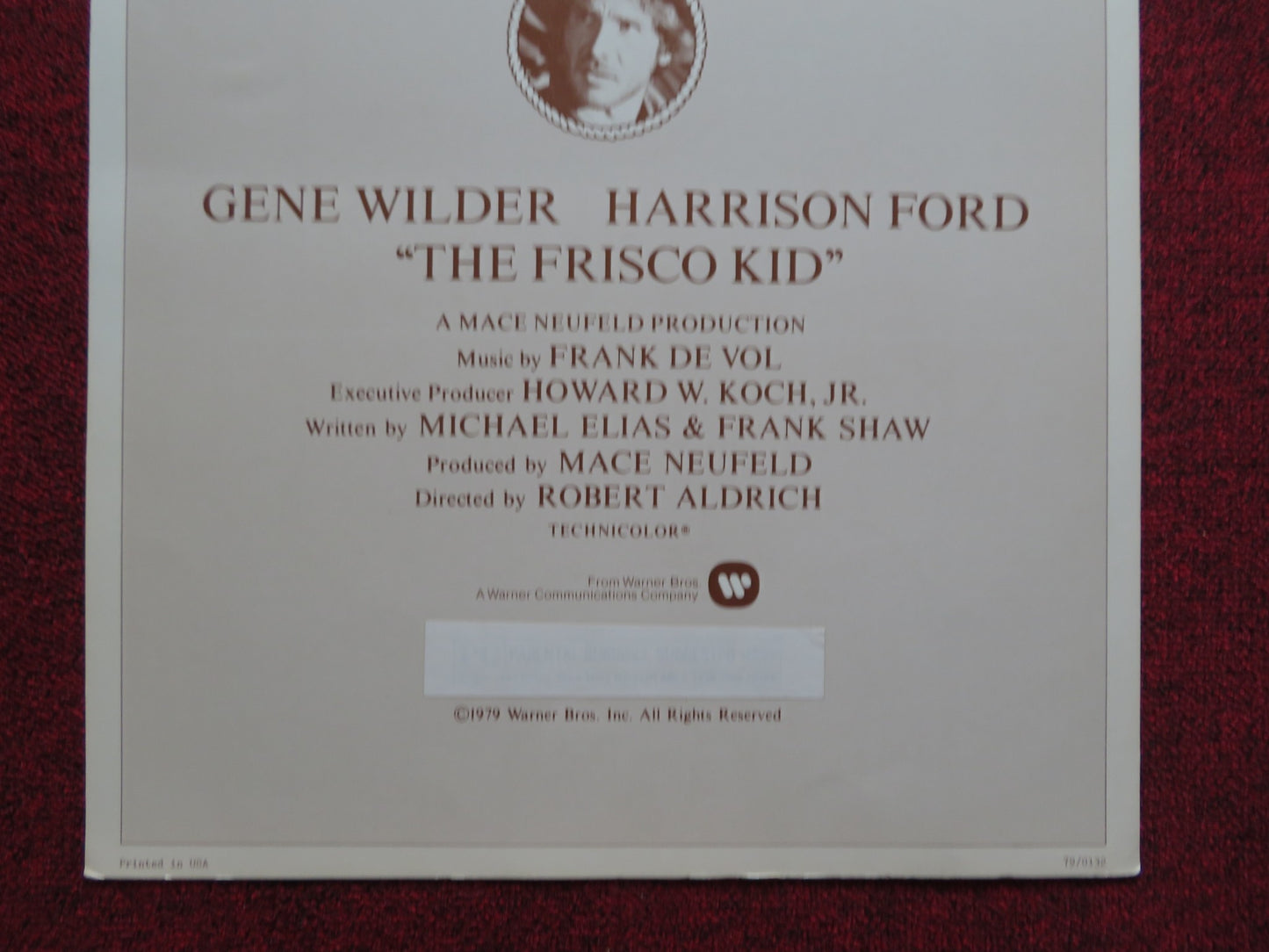 THE FRISCO KID US INSERT (14"x 36") POSTER GENE WILDER HARRISON FORD 1979