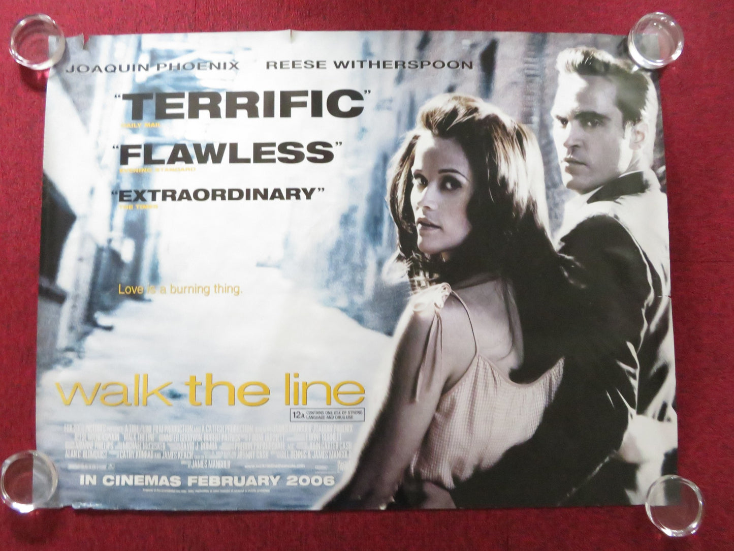 WALK THE LINE UK QUAD ROLLED POSTER JOAQUIN PHOENIX REESE WITHERSPOON 2005