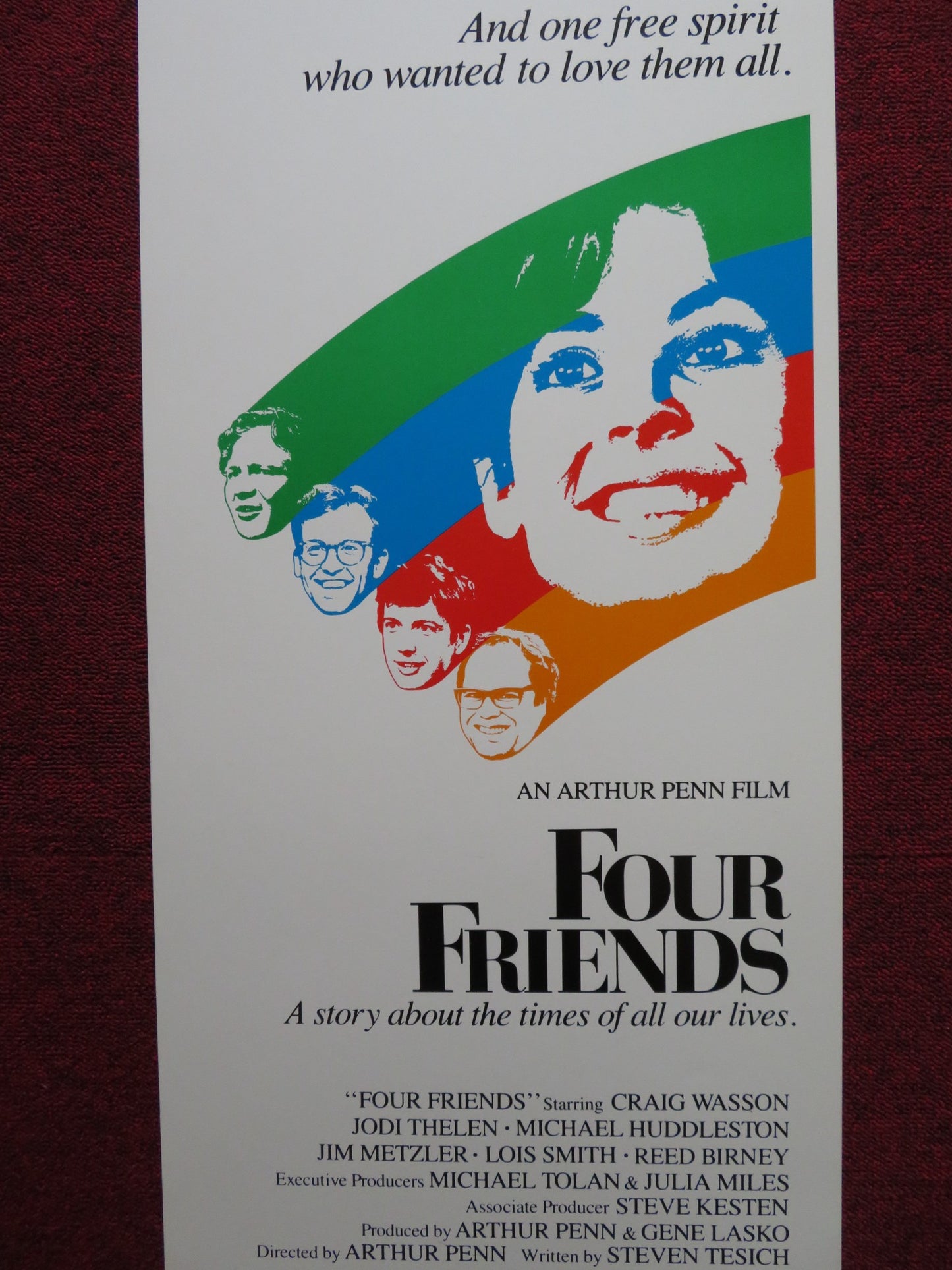 FOUR FRIENDS US INSERT (14"x 36") POSTER CRAIG WASSON JODI THELEN 1981