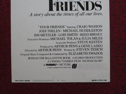 FOUR FRIENDS US INSERT (14"x 36") POSTER CRAIG WASSON JODI THELEN 1981